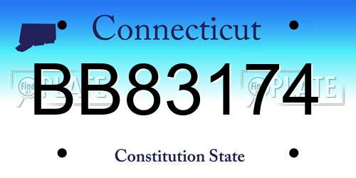 BB83174 Connecticut License Plate