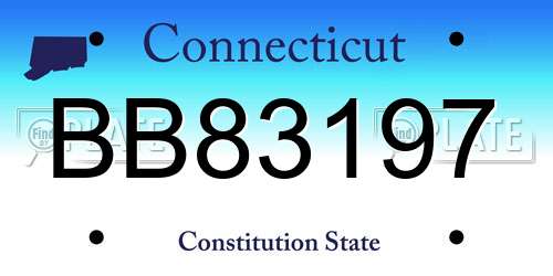 BB83197 Connecticut License Plate