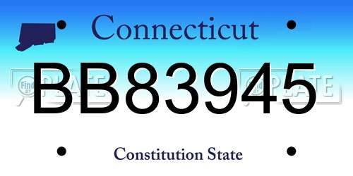 BB83945 Connecticut License Plate
