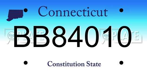 BB84010 Connecticut License Plate