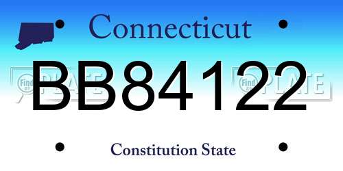 BB84122 Connecticut License Plate