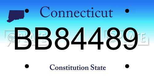 BB84489 Connecticut License Plate