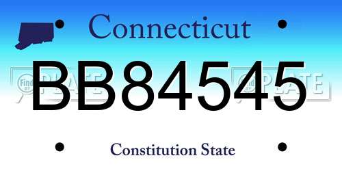BB84545 Connecticut License Plate