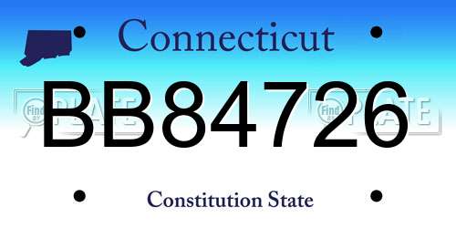 BB84726 Connecticut License Plate