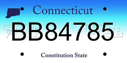 BB84785 Connecticut License Plate