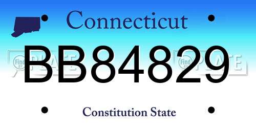 BB84829 Connecticut License Plate