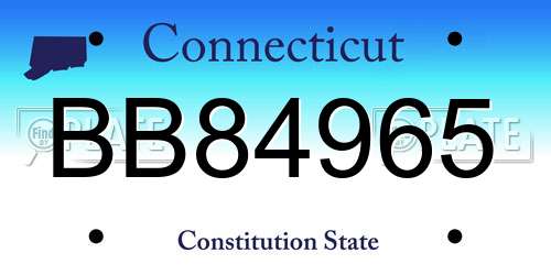BB84965 Connecticut License Plate