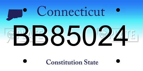 BB85024 Connecticut License Plate