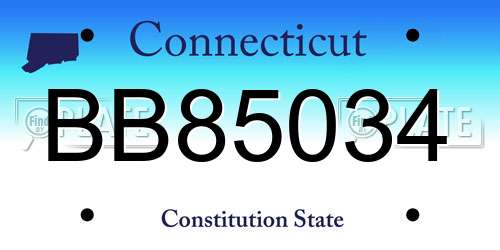 BB85034 Connecticut License Plate