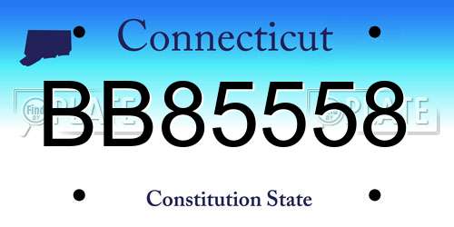 BB85558 Connecticut License Plate