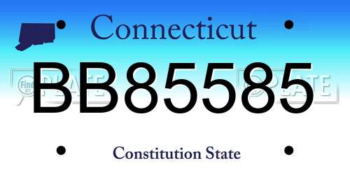 BB85585 Connecticut License Plate