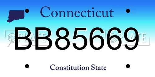 BB85669 Connecticut License Plate