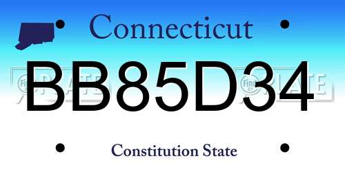 BB85D34 Connecticut License Plate