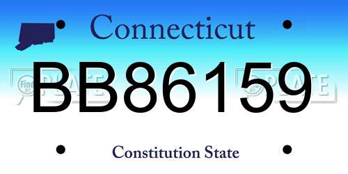 BB86159 Connecticut License Plate