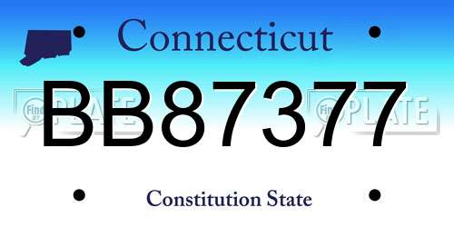 BB87377 Connecticut License Plate