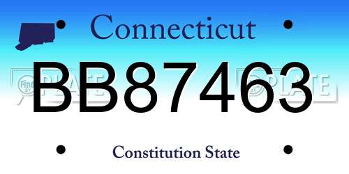 BB87463 Connecticut License Plate