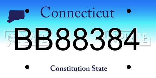 BB88384 Connecticut License Plate