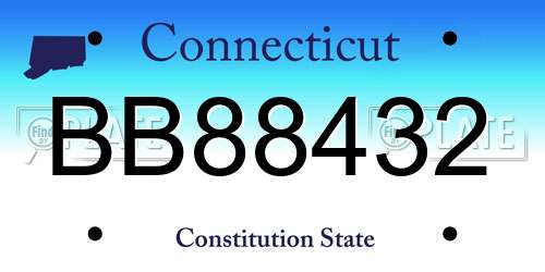 BB88432 Connecticut License Plate