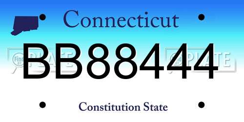 BB88444 Connecticut License Plate