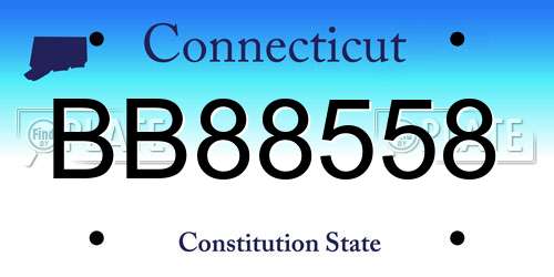 BB88558 Connecticut License Plate