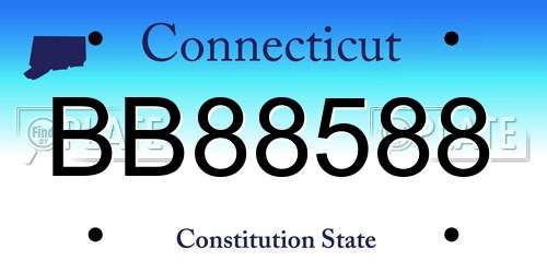 BB88588 Connecticut License Plate