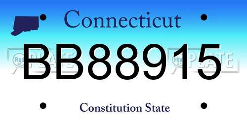 BB88915 Connecticut License Plate