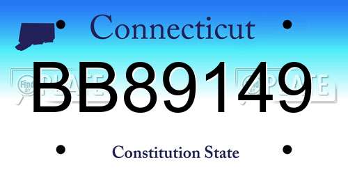 BB89149 Connecticut License Plate
