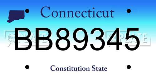 BB89345 Connecticut License Plate