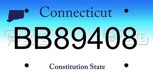 BB89408 Connecticut License Plate