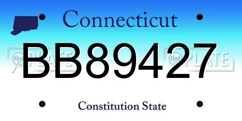 BB89427 Connecticut License Plate