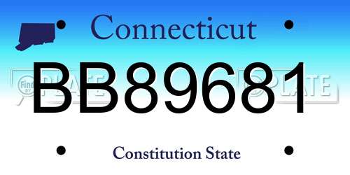 BB89681 Connecticut License Plate