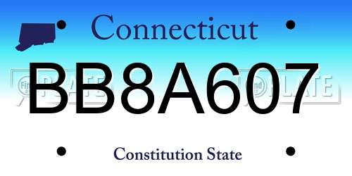 BB8A607 Connecticut License Plate