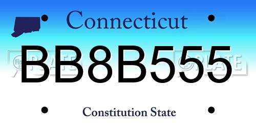 BB8B555 Connecticut License Plate