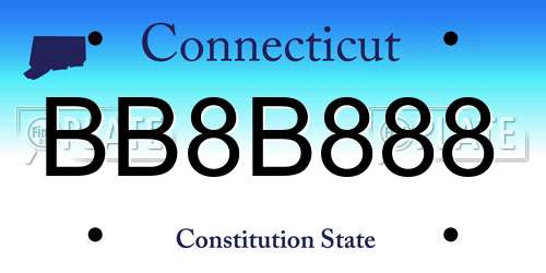 BB8B888 Connecticut License Plate