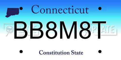 BB8M8T Connecticut License Plate