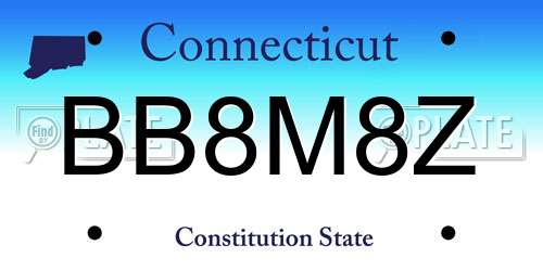 BB8M8Z Connecticut License Plate