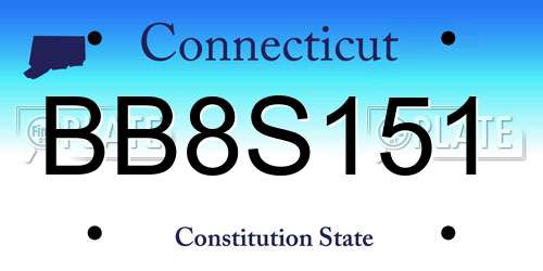 BB8S151 Connecticut License Plate