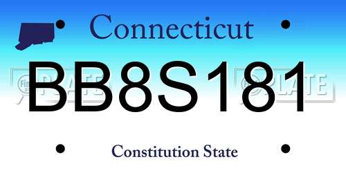 BB8S181 Connecticut License Plate
