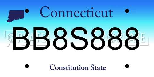 BB8S888 Connecticut License Plate