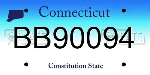 BB90094 Connecticut License Plate