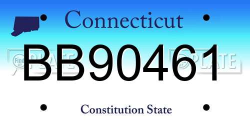 BB90461 Connecticut License Plate
