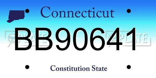 BB90641 Connecticut License Plate