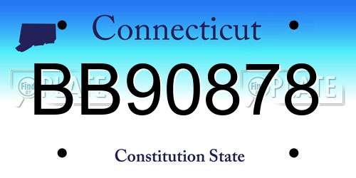BB90878 Connecticut License Plate