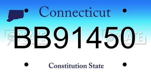 BB91450 Connecticut License Plate
