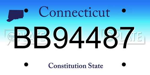 BB94487 Connecticut License Plate