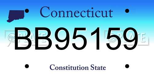 BB95159 Connecticut License Plate