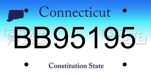 BB95195 Connecticut License Plate