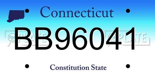 BB96041 Connecticut License Plate