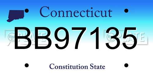 BB97135 Connecticut License Plate