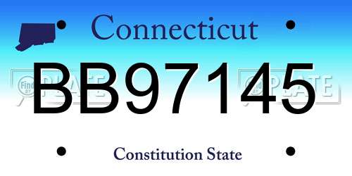 BB97145 Connecticut License Plate